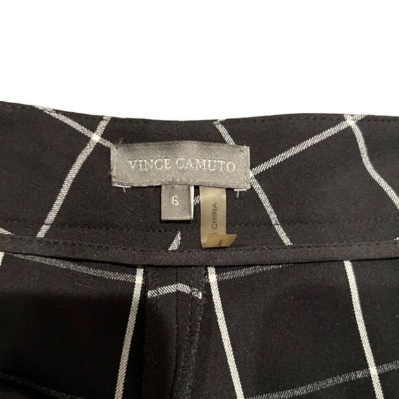 Vince Camuto Women's Grid Pattern Black Trousers Size 6 - Picture 4 of 8